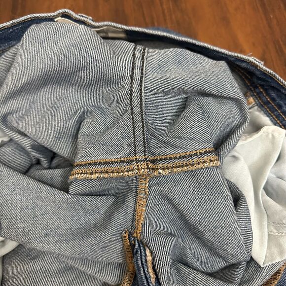 WE THE FREE Maggie Jeans Blue Ankle Chewed Hem Straight Leg Frayed - Picture 7 of 13